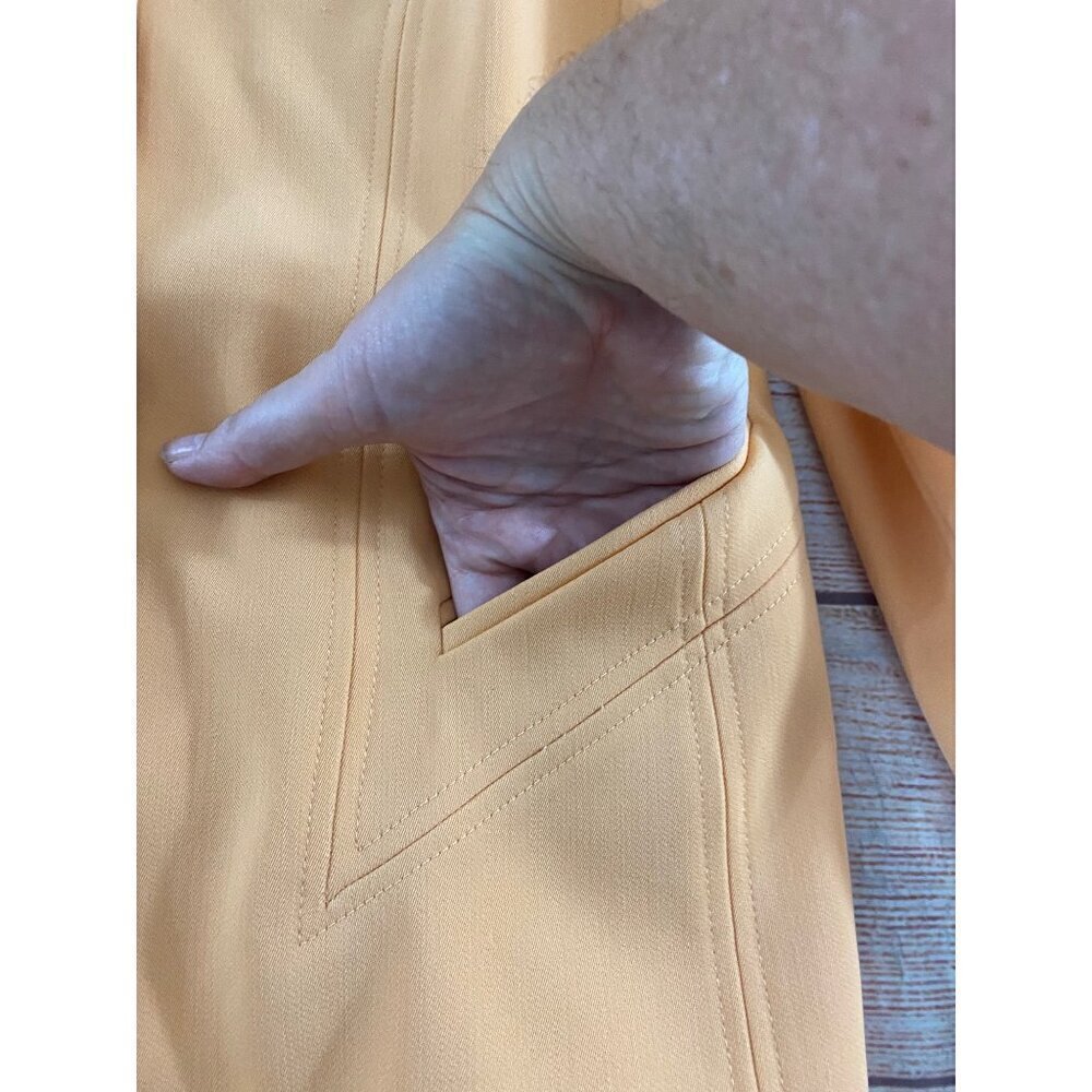 Vintage Escada By Margaretha Ley Orange Creamsicle Button Front Wool Coat - 38 - Picture 12 of 14